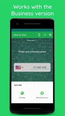 Instant Click To Chat android App screenshot 1