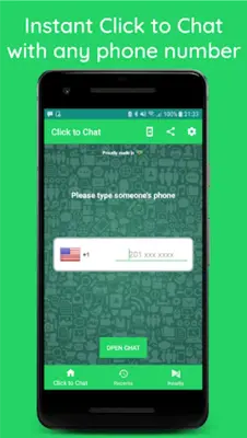 Instant Click To Chat android App screenshot 5